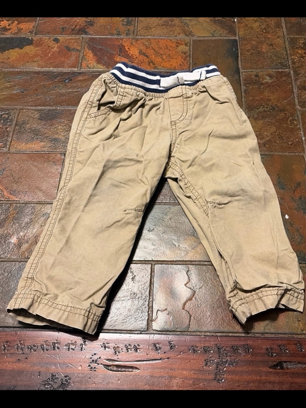Carter's Tan Jogger Pants with Striped Waistband